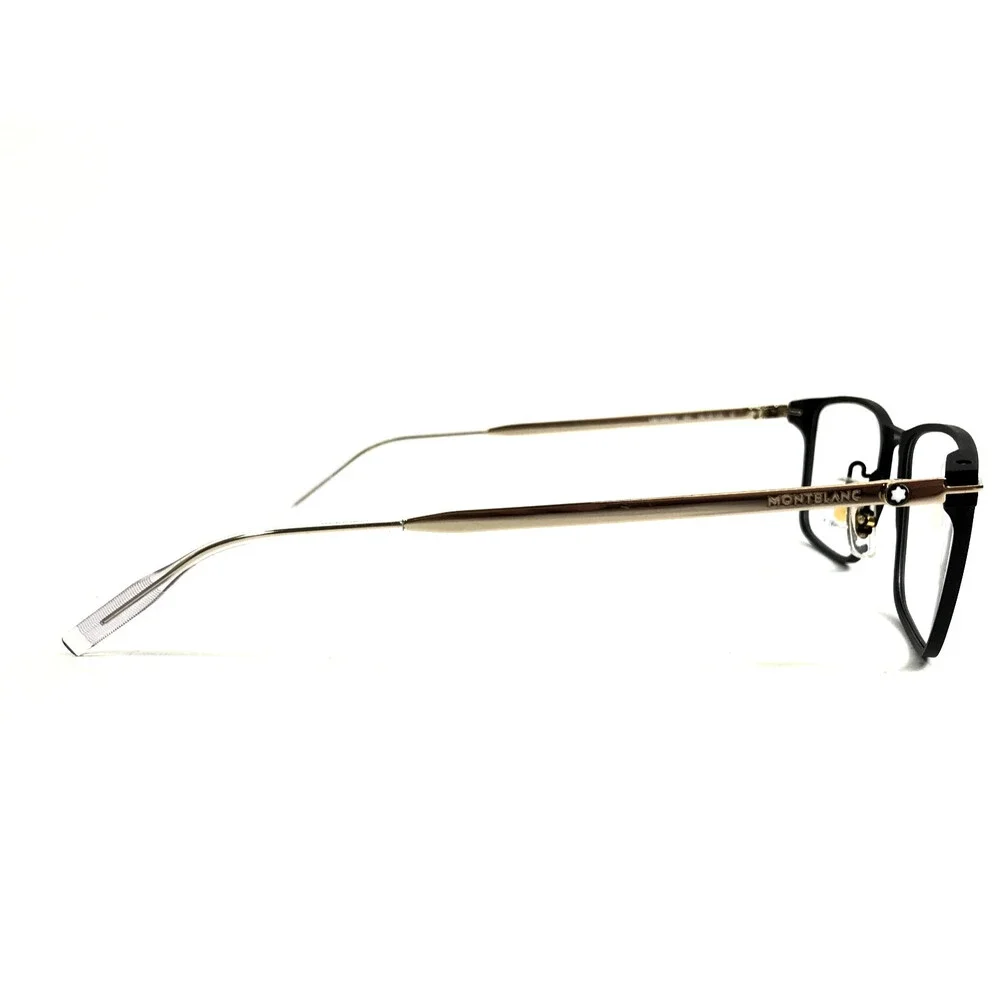 Montblanc Eyeglasses Frames MB0396ON 001 Black Gold Aluminum 54-18-145